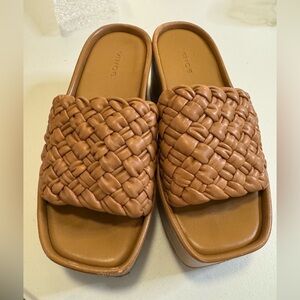 Vince Women’s Tan Mari Wedge Sandal Size 6.5